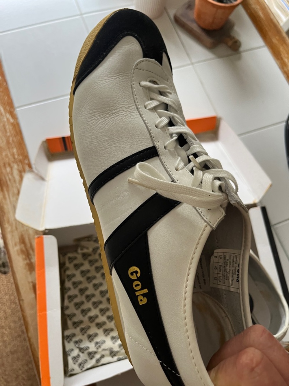 Gola White, Black & Gum Classic Men’s Trainer